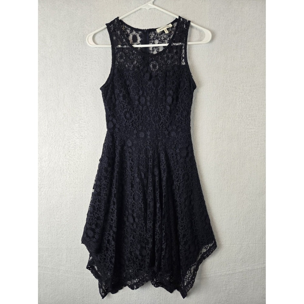 Monteau Navy Blue Lace Hem Sleeveless Dress Small S Whimsy Fairy